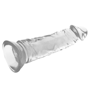 Dildo Trasparente con Base Ventilante per Imbracature, 19 cm